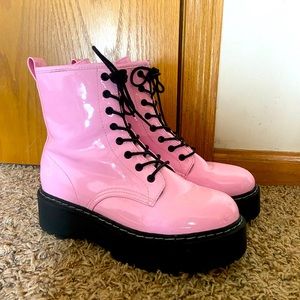 Pink Combat boots